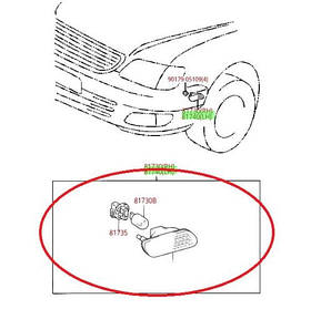  LEXUS GS 430 1998-2005 ПОВТОРИТЕЛЬ ПОВОРОТА ЛЕВЫЙ 