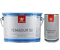Эмаль полиуретановая TIKKURILA TEMADUR 50 износостойкая, TAL-белый, 7.5+1.5л