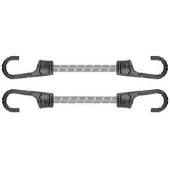 Шнур еластичний гумовий 40см х 2шт. з металевими гачками PVC BUNGEE CORD HOOK, BCH2-08040GY-B