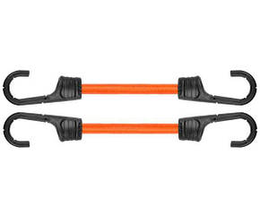 Шнур еластичний гумовий 80см х 2шт. з металевими гачками PVC BUNGEE CORD HOOK, BCH2-08080OR-B