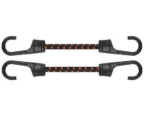 Шнур еластичний гумовий 100см х 2шт. з металевими гачками PVC BUNGEE CORD HOOK, BCH2-08100BC-B