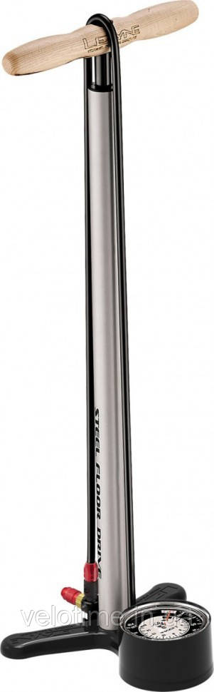 Насос Lezyne STEEL FLOOR DRIVE 3.5 (сріблястий, манометр 3,5")