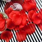 Пелюстки троянд декоративні червоні 2 упаковки 48 шт, фото 3
