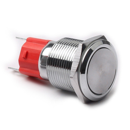 Кнопка живлення DC 12-24V 10A 16mm, без підсвітки, з фіксатором, IP65, під монтаж