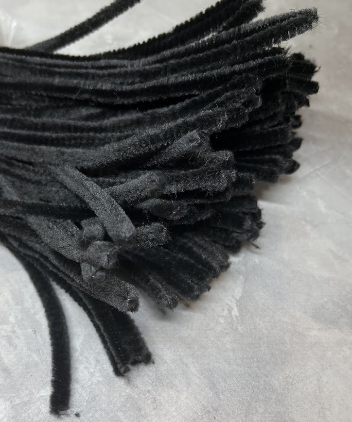 Синельний дріт (Пухнастий дріт), довжина 30 см, колір- чорний, 10 шт., Чорний, фото 1