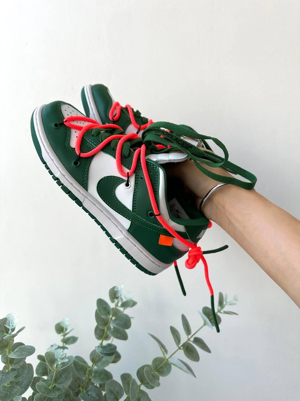 NIKE SB DUNK x OFF WHITE | PINE GREEN / ORANGE LACES (Р), фото 1