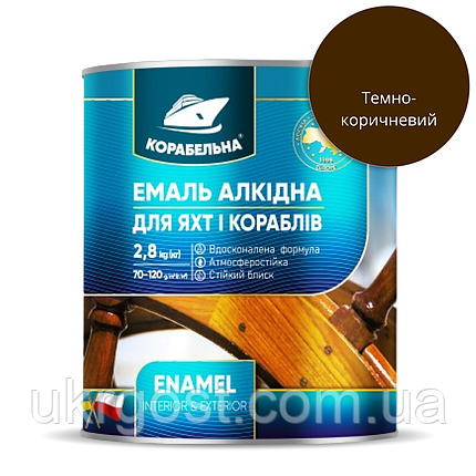 Емаль алкідна Корабельна ПФ-115 Темно-коричневий глянець 2,8 кг, фото 1