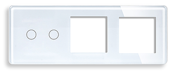 Лицьова панель 1DAL | Білий, Вимикач 2 сенсора + Розетка 2 шт. (G228.2G2X1F-2.5D.WT)