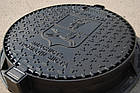 Люк каналізаційний важкий KASI тип Т (С250) KСU71P з логотипом замовника (Чехія), фото 3