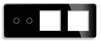 Лицьова панель 1DAL | Чорний, Вимикач 2 сенсора + Розетка 2 шт. (G228.2G2X1F-2.5D.BL)