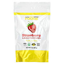 Полуниця California GOLD Nutrition "Freeze Dried Strawberry" сушені шматочки (28 г)