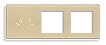Лицьова панель 1DAL | Золото, Вимикач 2 сенсора + Розетка 2 шт. (G228.2G2X1F-2.5D.GD)