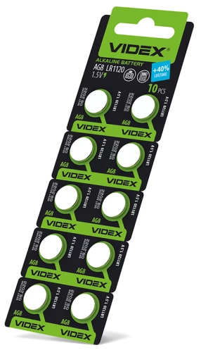 Батарейка годинникова VIDEX AG8/LR1120 BLISTER CARD 10 ШТ (AG8/10B/1.5V), фото 1