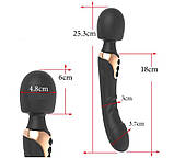 Двосторонній вібратор мікрофон, жіночий вібратор для сексу, стимулятор, вібромасажер Чорний, фото 4