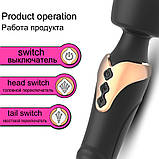 Двосторонній вібратор мікрофон, жіночий вібратор для сексу, стимулятор, вібромасажер Чорний, фото 6