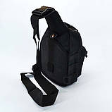 Універсальна тактична сумка-рюкзак через плече чорна, фото 5