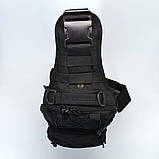 Універсальна тактична сумка-рюкзак через плече чорна, фото 6