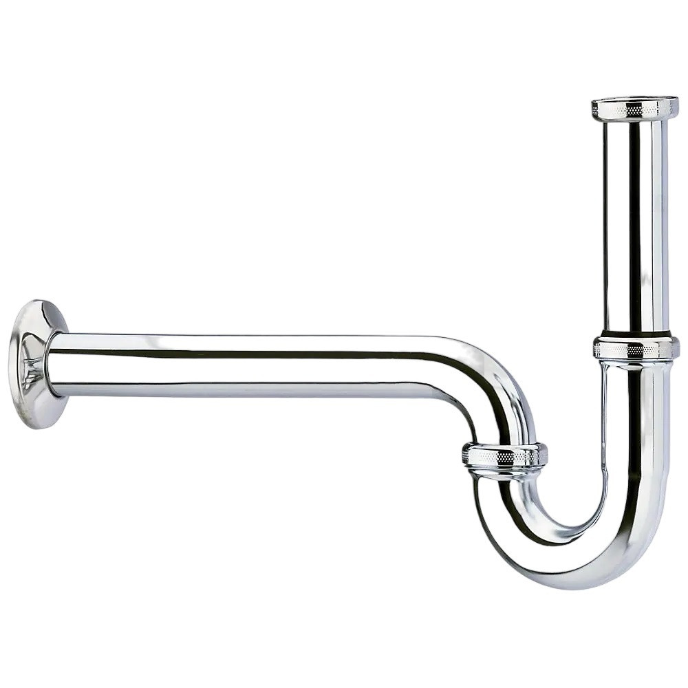 Сифон для умивальнику HANSGROHE трубний латунь впуск 1 1/4" випуск горизонтальний хром 53010000