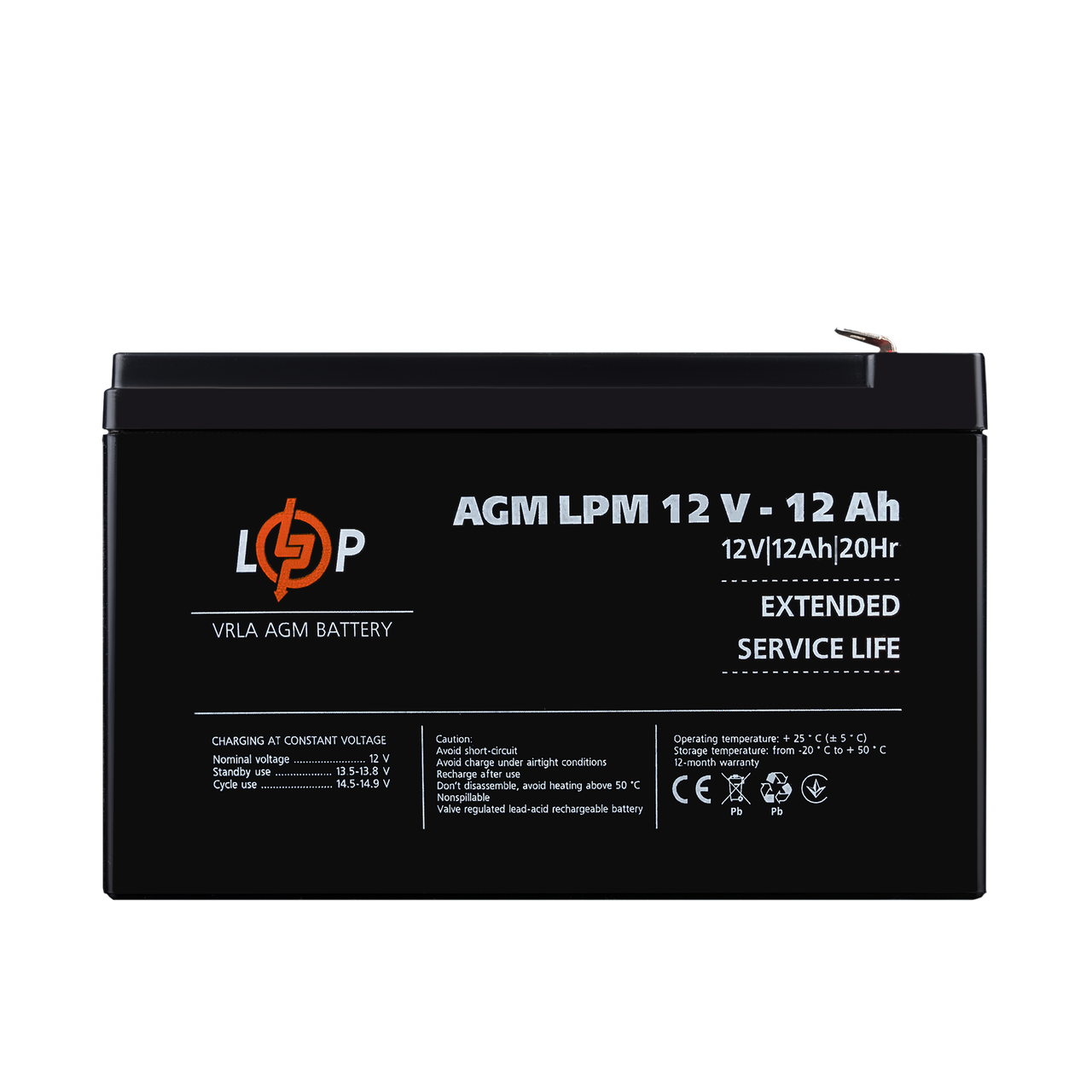 Акумулятор AGM LPM 12V - 12 Ah, фото 1