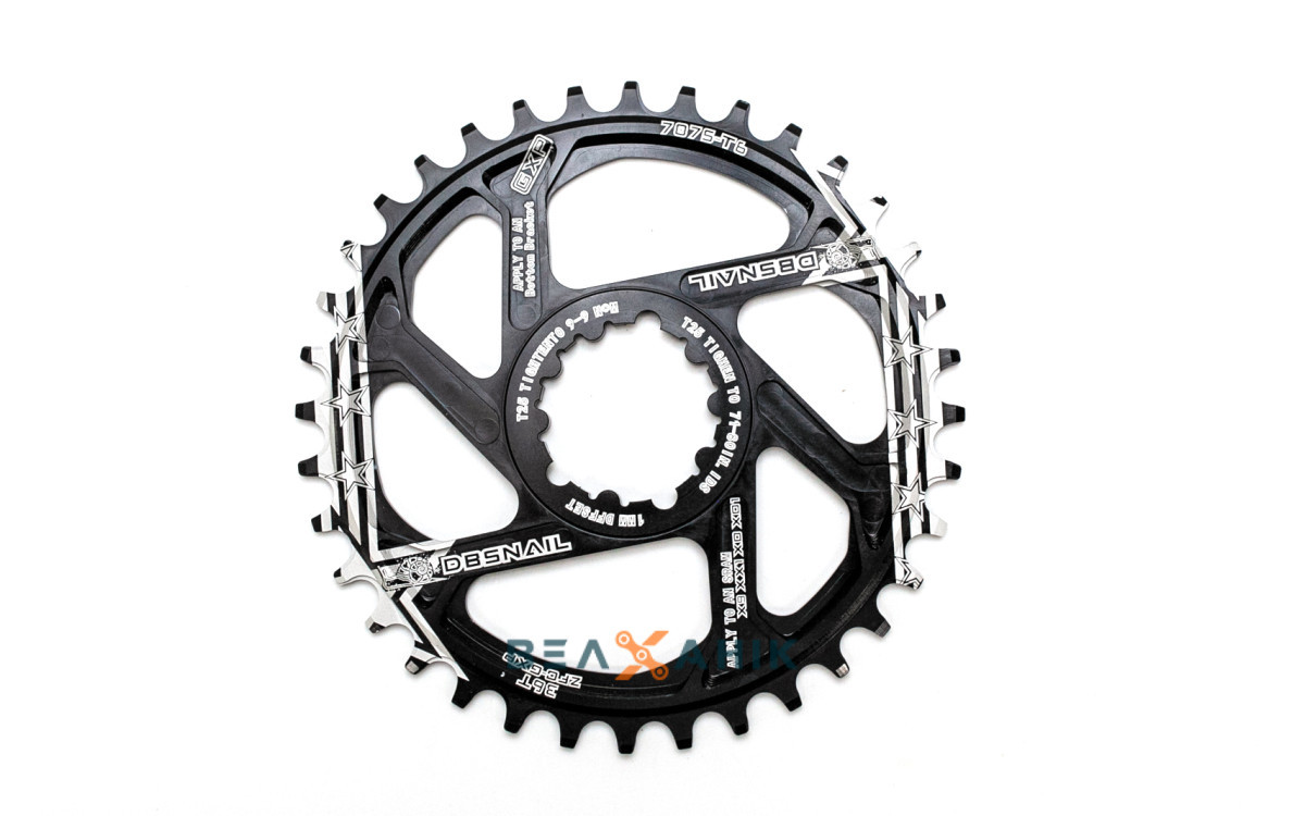 Зірка-неспадайка до шатуна NW AL 36T GXP (SRAM) offset 1 мм SNAIL чорна