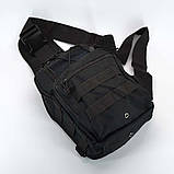 Універсальна тактична сумка-рюкзак через плече чорна, фото 10