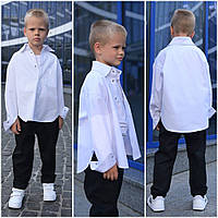 Брючный костюм на мальчика, белая рубашка и брюки. Школьный детский костюм для мальчика 7-11 лет.