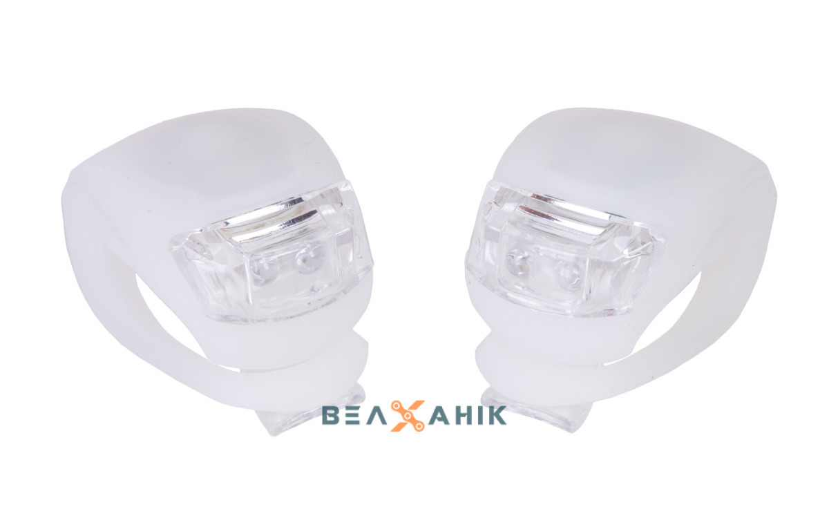 Комплект мигалок BC-RL8001 білий+червоний LED силіконовий білий корпус 2 шт, фото 1