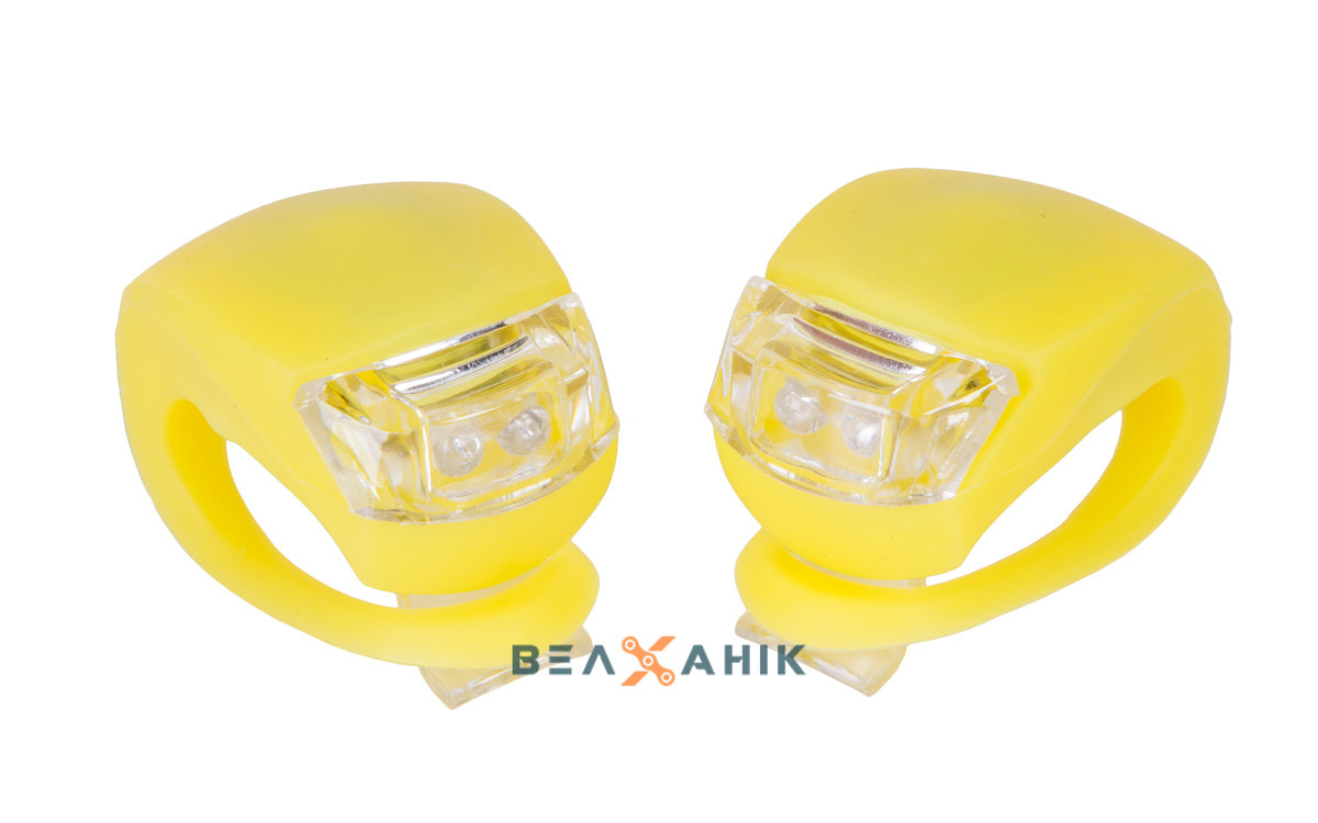 Комплект мигалок BC-RL8001 білий+червоний LED силіконовий жовтий корпус 2 шт, фото 1