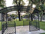 Альтанка металева для дому з елементами кування та полікарбонатом., фото 4