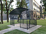 Альтанка металева для дому з елементами кування та полікарбонатом., фото 3