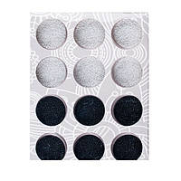 Набір бульонок в баночках для дизайну нігтів, 12шт . чорний/білий