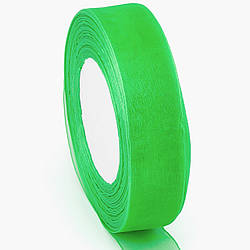 Стрічка органза 2,5 см Зелений 1 рулон +-45 м