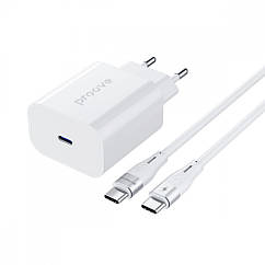 СЗУ Proove Rapid 30W (Type-C) + Кабель Type-C to Type-C white