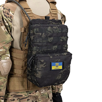 Подсумок-рюкзак Solve Dark Multicam з системою MOLLE і відділенням для гідратора KT6005280 штурмова панель peremoga ua
