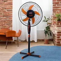 Підлоговий вентилятор Wimpex WX 1612 Black потужністю 100 Вт, діаметр лопатей 40 см, 3 швидкості