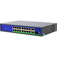 PoE комутатор PowerPlant 16ch 100Mbps+2+1G uplink