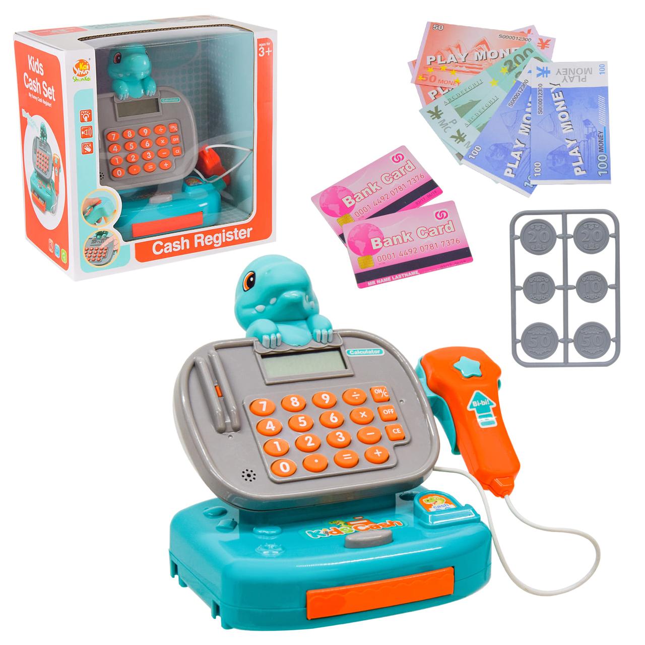 Іграшкова каса SK25A Дракончик зі світлом та звуком сканером та аксесуарами, фото 1