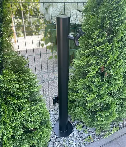 Садова колонка для води з нержавіючої сталі AISI 304 чорний (90001), фото 1