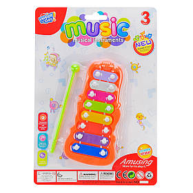 Ксилофон іграшковий 2Y368-5 з молоточком, планшет 25 × 18 × 3 см