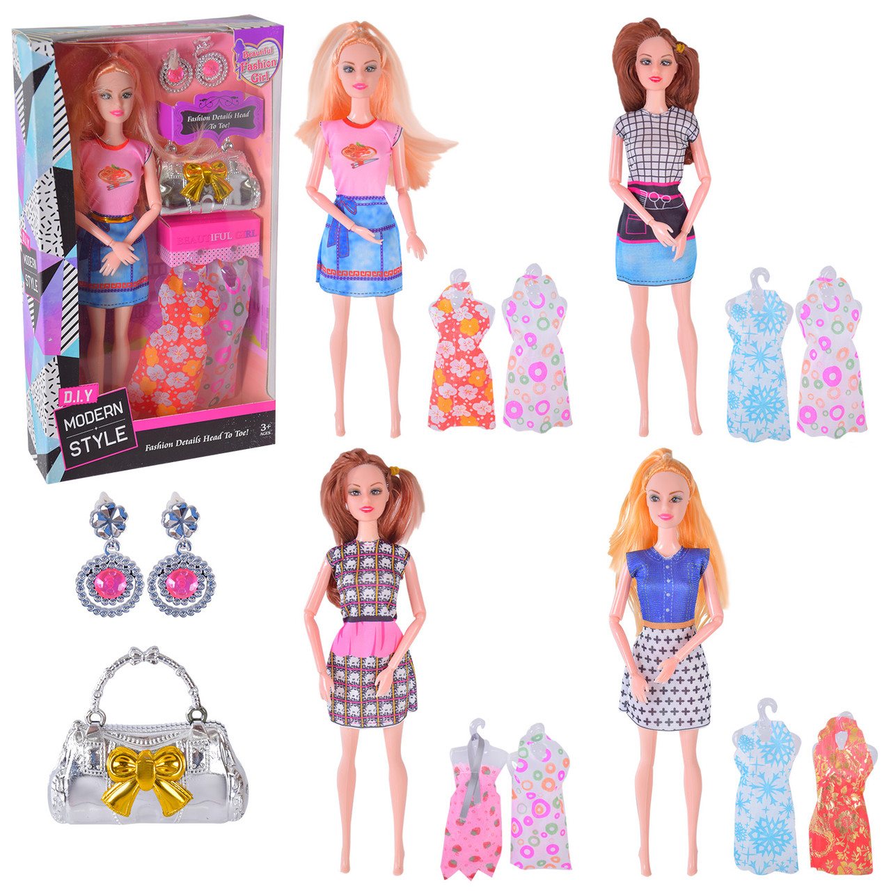 Лялька Барбі 1118C з нарядами 4 види, фото 1