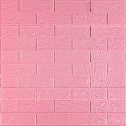 3D панель самоклеюча цегла Рожевий 700х770х3мм (004-3) SW-00000231