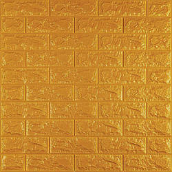 3D панель самоклеюча цегла Золотий 700х770х7мм (011-7) SW-00000052