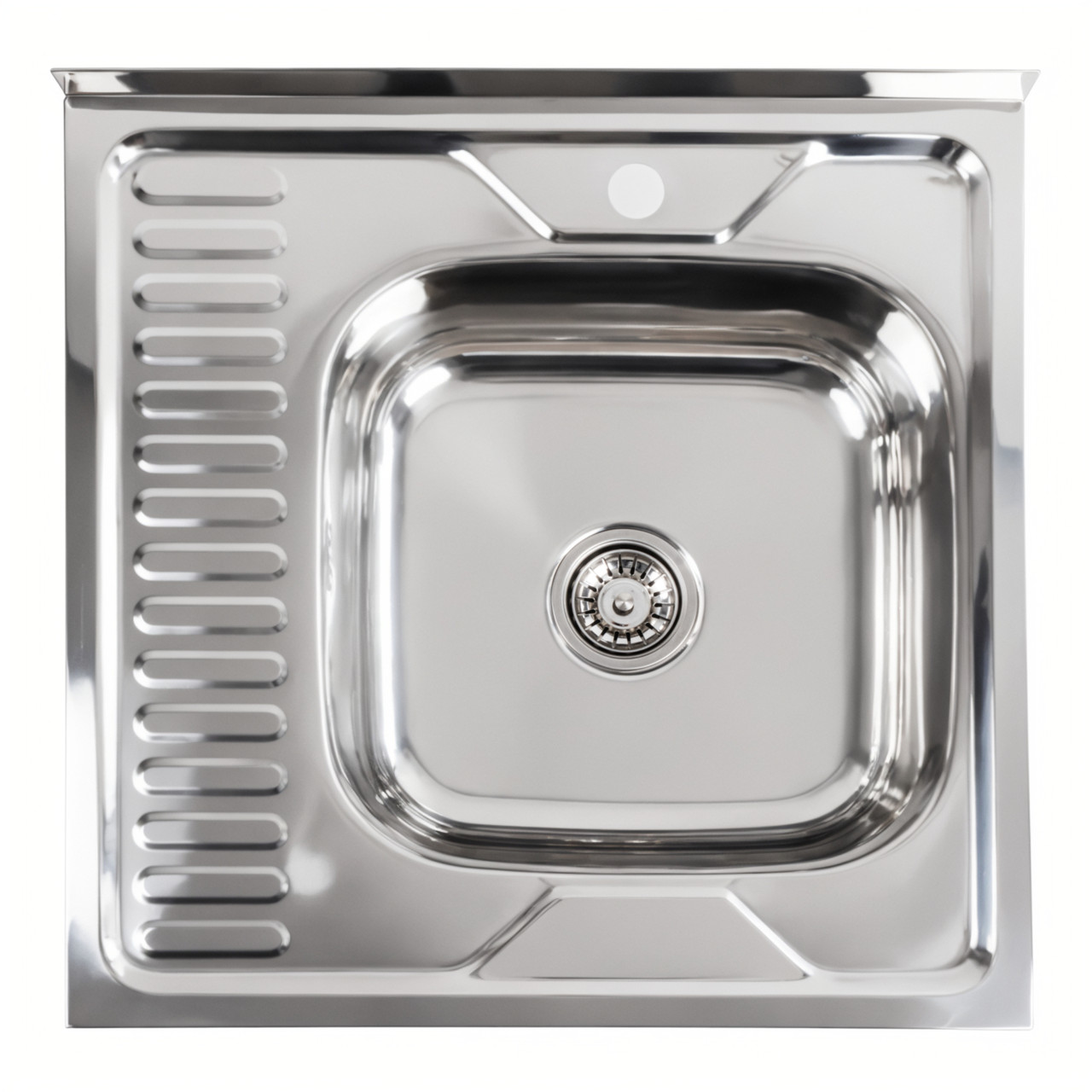 Мийка для кухні PLATINUM з нержавіючої сталі 600x600мм квадратна 0.7мм PLS-A397, фото 1