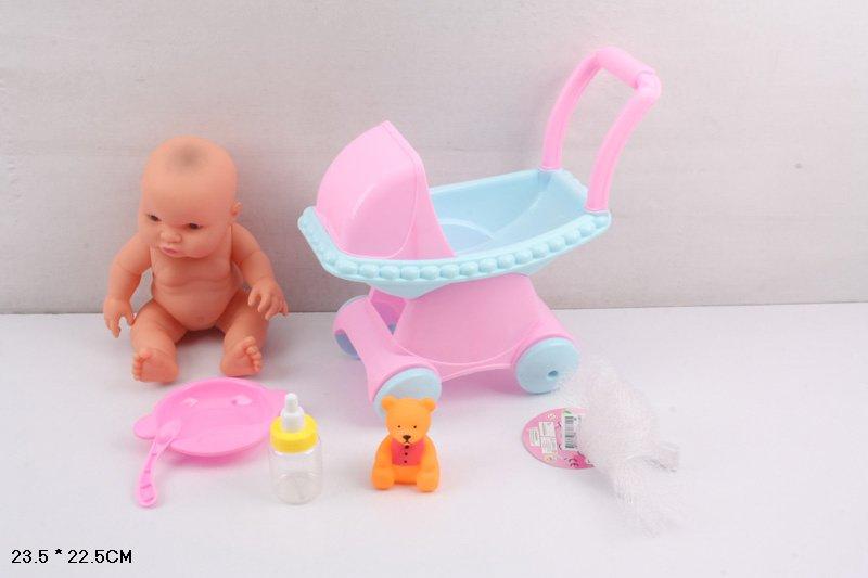 Пупс маленький YD0051 в наборі з коляскою та аксесуарами, фото 1
