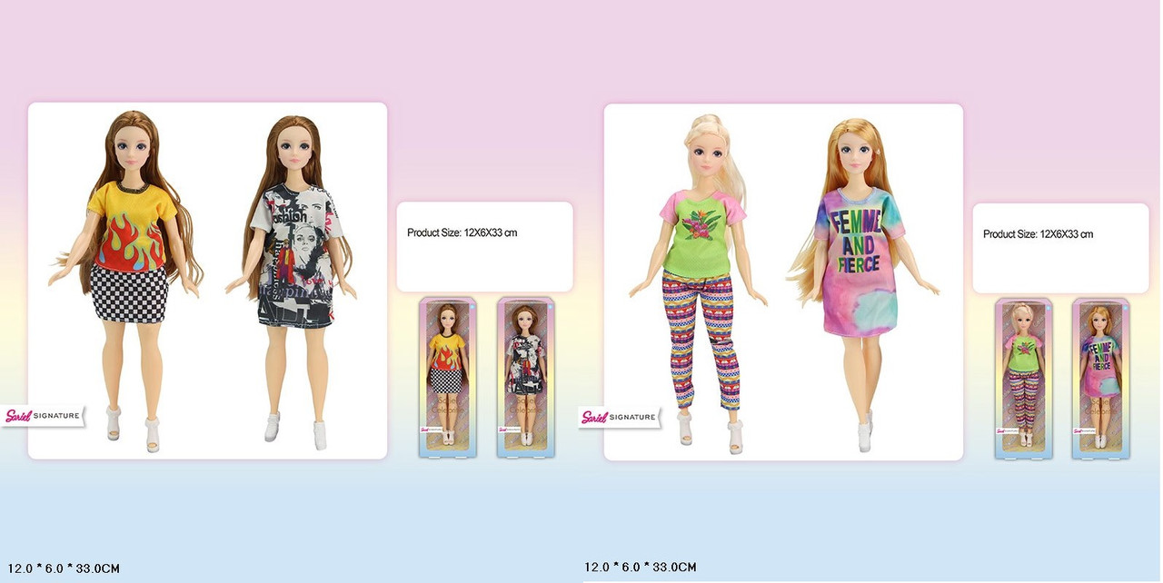 Лялька Барбі 91090-G/H корпулентна 4 види, фото 1