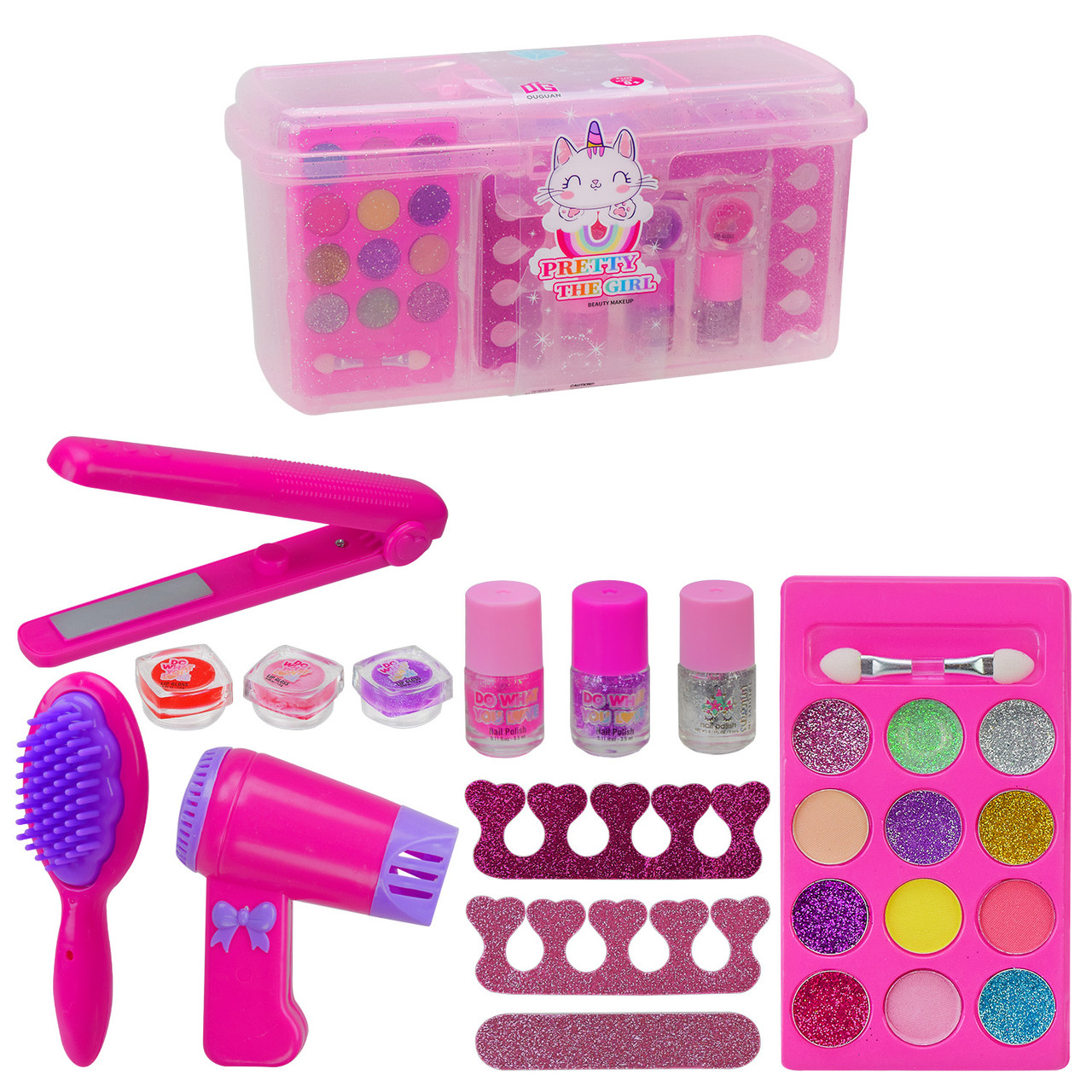 Косметика для дівчинки 2615F валіза з тінями помадою блиском лаком та аксесуарами для волосся 22×8×24 см, фото 1