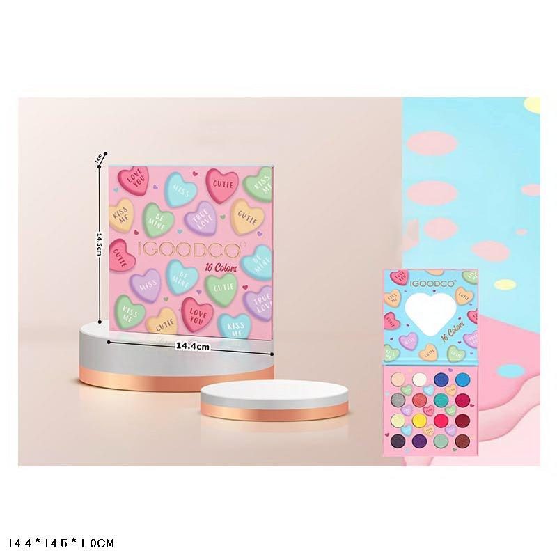 Косметика для дівчинки IG2920 палетка тіней дзеркало пензлик 14.4×14.5×1 см, фото 1