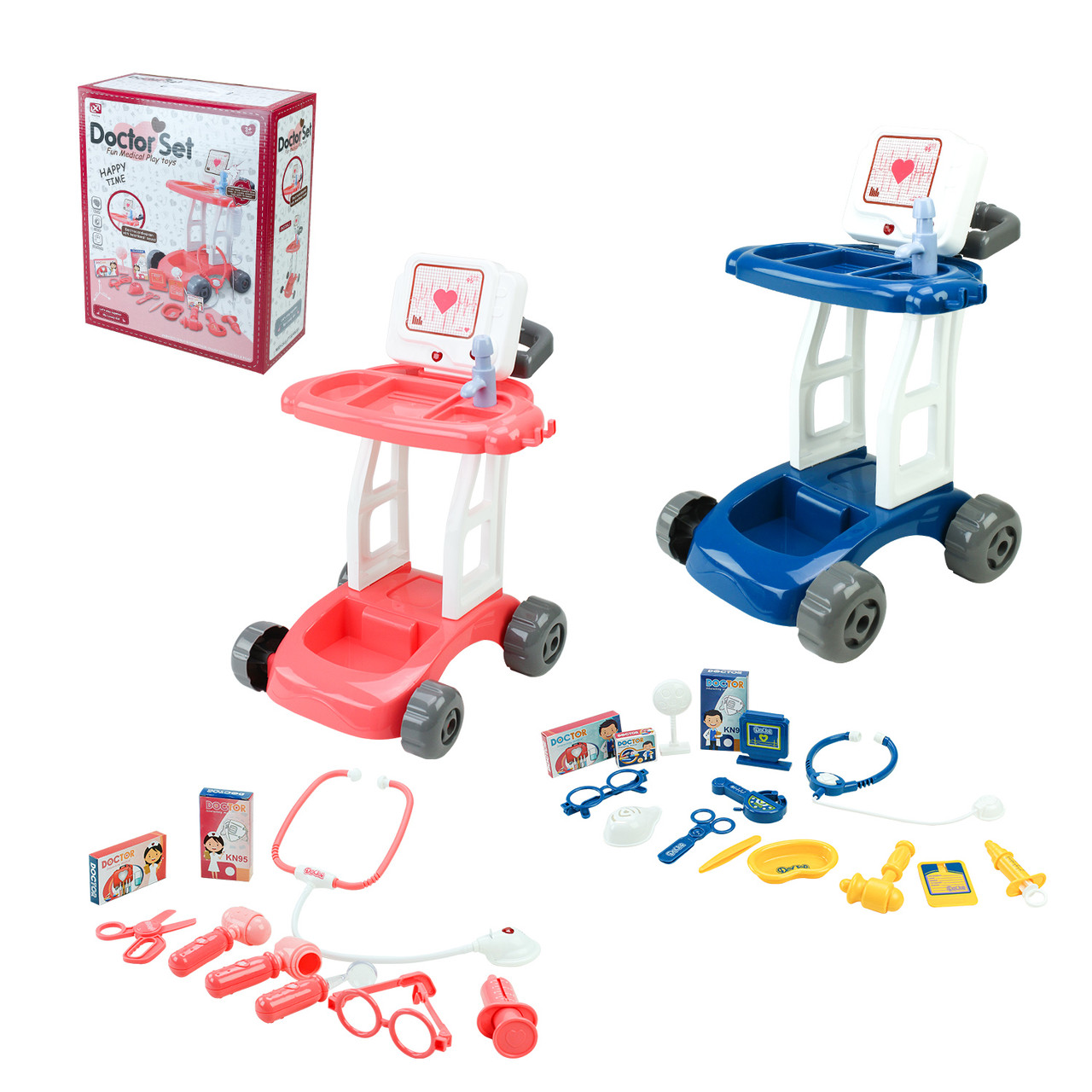 Ігровий набір Лікар 8820A-2/8820-2 2 види зі шприцем стетоскопом та аксесуарами, фото 1