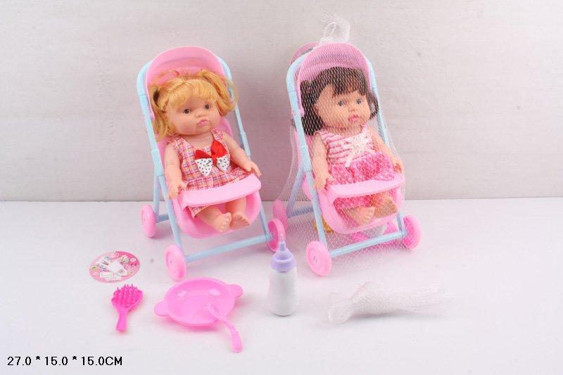 Лялька YD0052 з коляскою та аксесуарами 2 види, фото 1