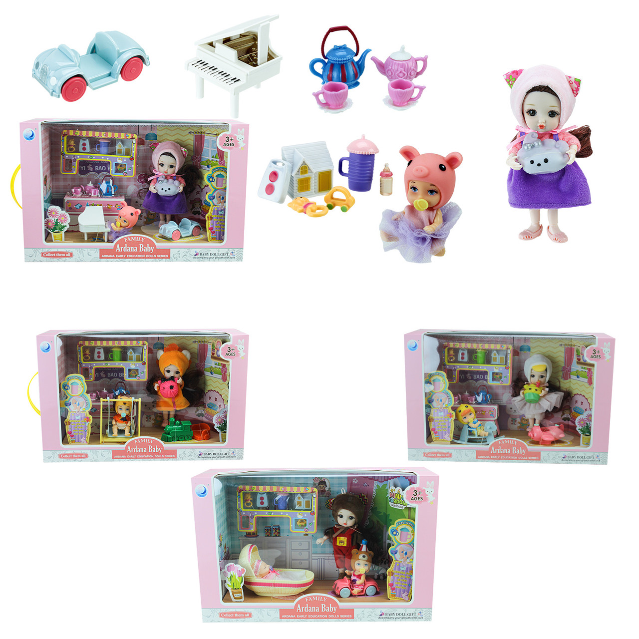 Лялька 202187/88/89/90/96/97 спальня з аксесуарами 4 види, фото 1